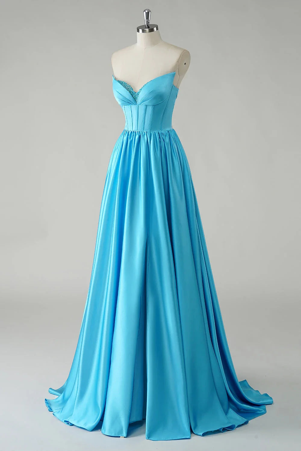 V Neck Sleeveless A-Line Modern Off the shoulder Floor Length Prom Dress Hot Sale For Women