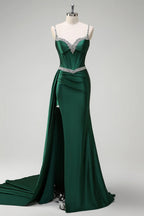 V Neck Sleeveless Mermaid Charming Off the shoulder Floor Length Prom Dress Hot Sale For Women