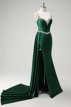 V Neck Sleeveless Mermaid Charming Off the shoulder Floor Length Prom Dress Hot Sale For Women