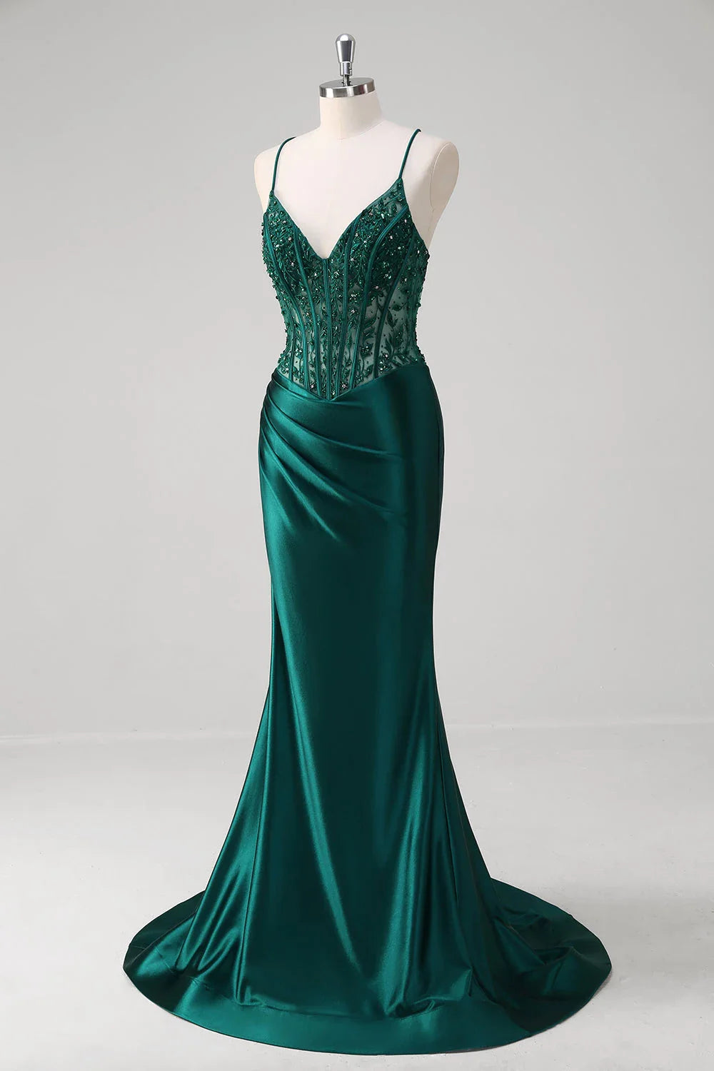 V Neck Sleeveless Mermaid Elegant Off the shoulder Floor Length Prom Dress For Sale For Women