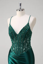 V Neck Sleeveless Mermaid Elegant Off the shoulder Floor Length Prom Dress For Sale For Women