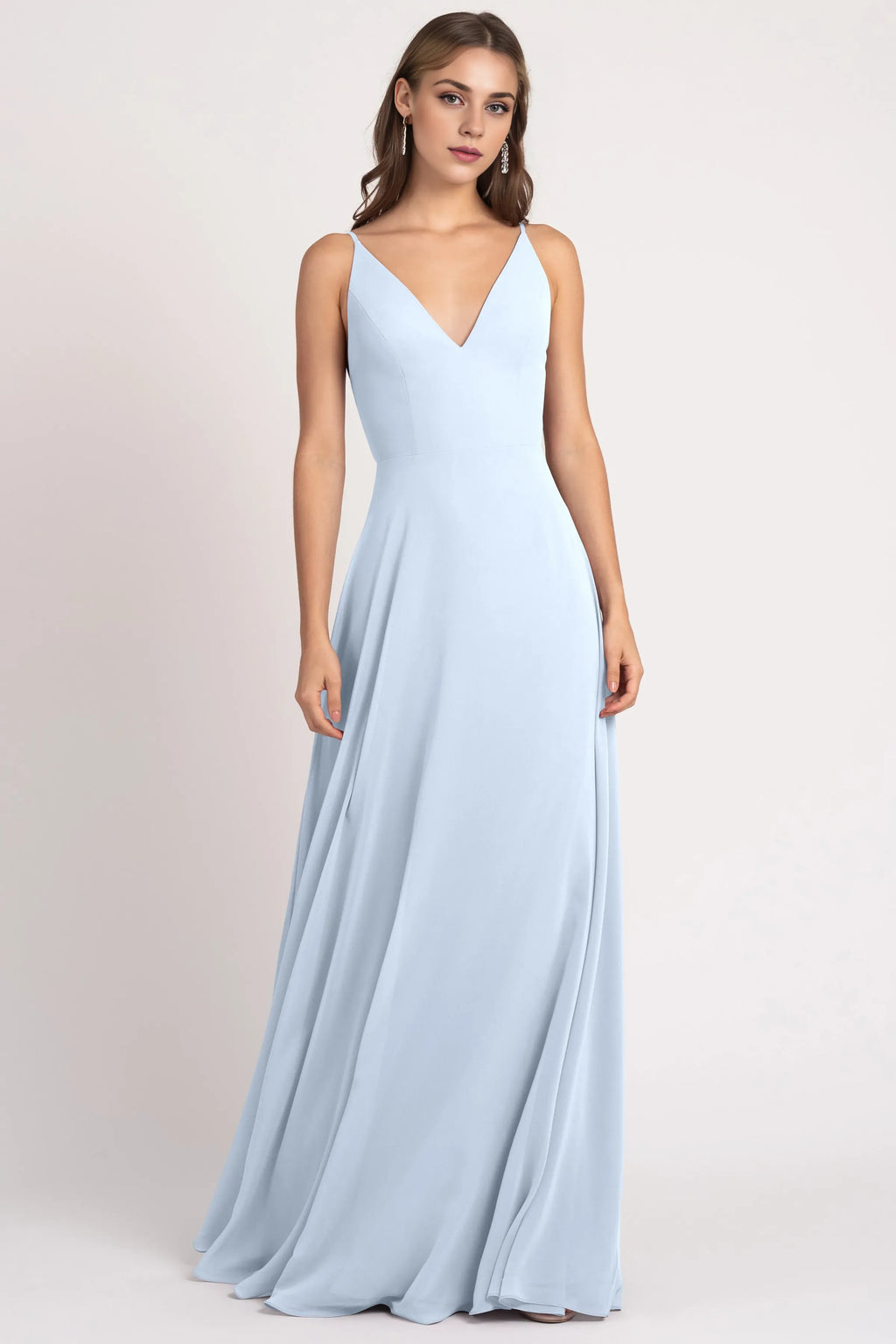 V Neck Spaghetti Straps Sleeveless Hot Sale Bridesmaid Dresses for Women A-Line Up V Back Prom Dresses