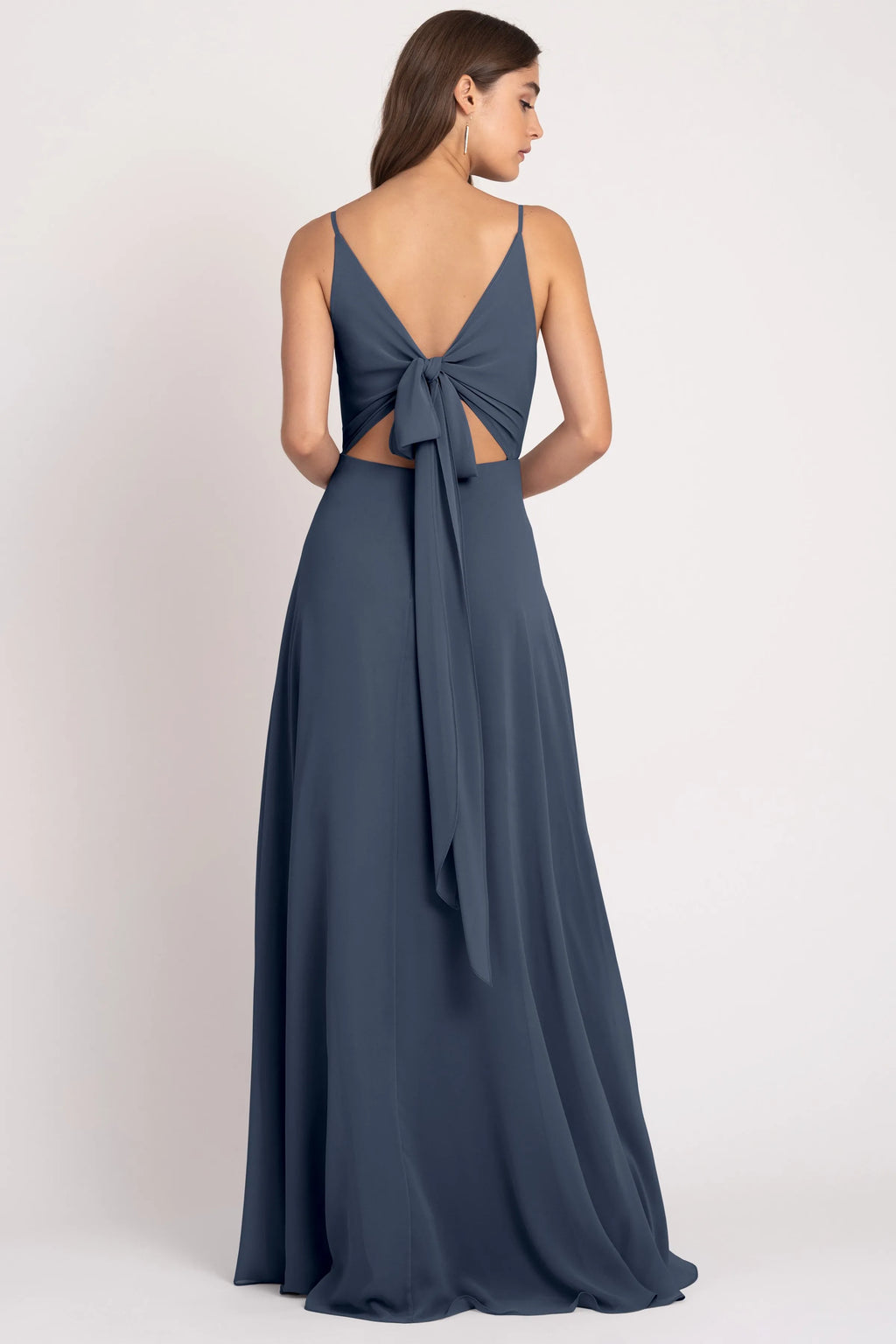 V Neck Spaghetti Straps Sleeveless Hot Sale Bridesmaid Dresses for Women A-Line Up V Back Prom Dresses