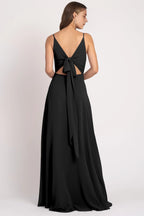 V Neck Spaghetti Straps Sleeveless Hot Sale Bridesmaid Dresses for Women A-Line Up V Back Prom Dresses