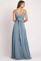 V Neck Spaghetti Straps Sleeveless Hot Sale Bridesmaid Dresses for Women A-Line Up V Back Prom Dresses