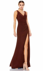 V Neckline Sleeveless Sheath Simple Off the shoulder Floor length Long Prom Dress For Sale For Women