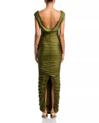 Velvety Sheath Cowl Neck Sleeveless Open Back Floor Length For Ladies Prom Dress
