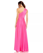 Vibrant A Line One Shoulder Sleeveless Zipper Back High Low Prom Dress
