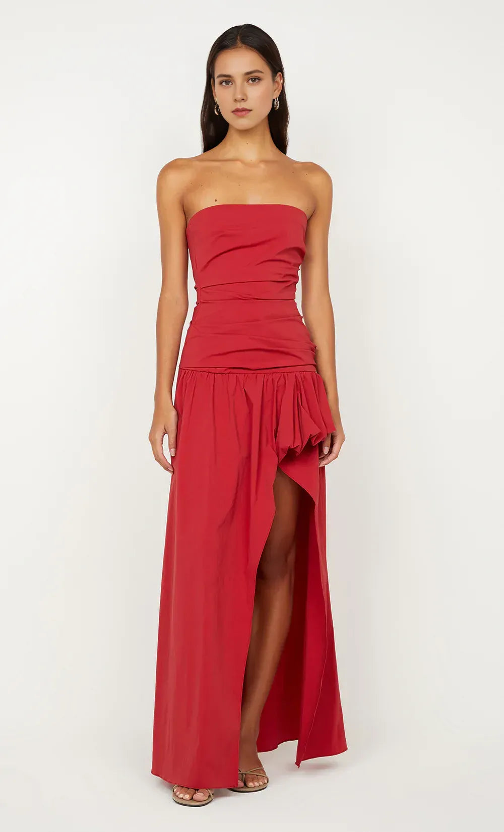 Vibrant A Line Strapless Sleeveless Open Back Floor Length Female Prom Dress