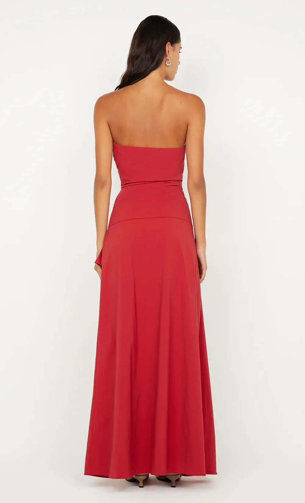 Vibrant A Line Strapless Sleeveless Open Back Floor Length Female Prom Dress