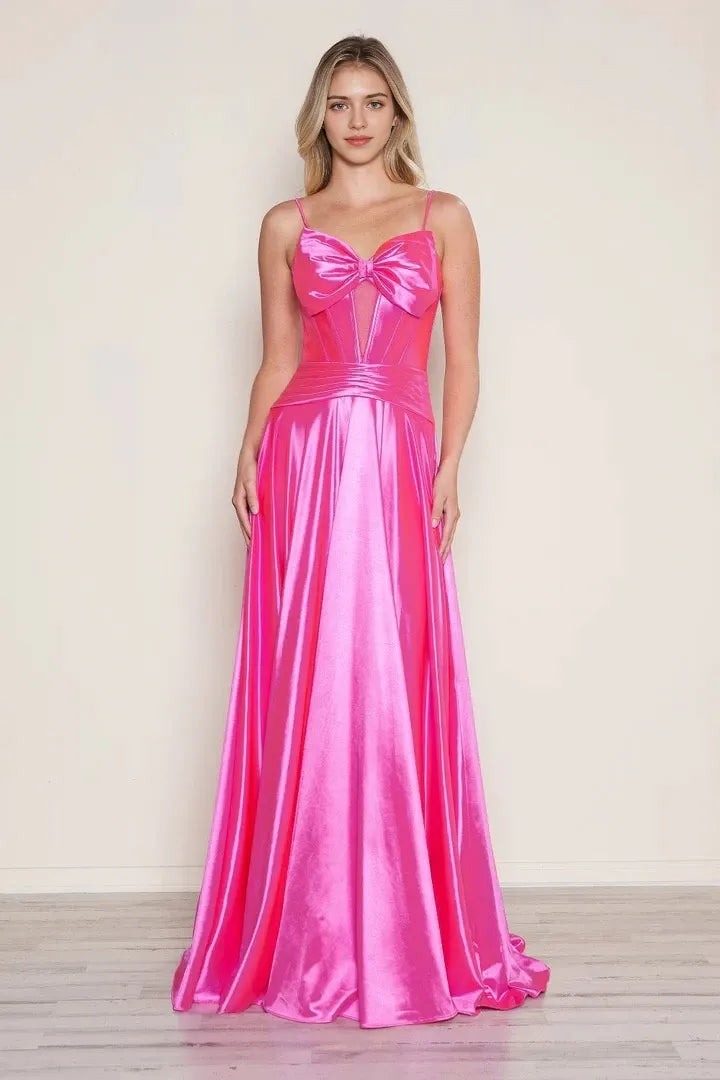 Vibrant A-Line Sweetheart Spaghetti Strap Zipper Back Train Floor Length Prom Dress