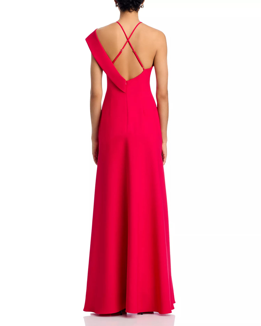 Vibrant A-Line V Neck Asymmetrical Sleeve Cross Back Floor Length Hot Sale Prom Dress