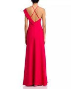 Vibrant A-Line V Neck Asymmetrical Sleeve Cross Back Floor Length Hot Sale Prom Dress