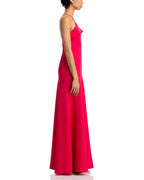 Vibrant A-Line V Neck Asymmetrical Sleeve Cross Back Floor Length Hot Sale Prom Dress