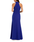 Vibrant Mermaid Halter Neck Rose Accent Floor Length For Sale Prom Dress