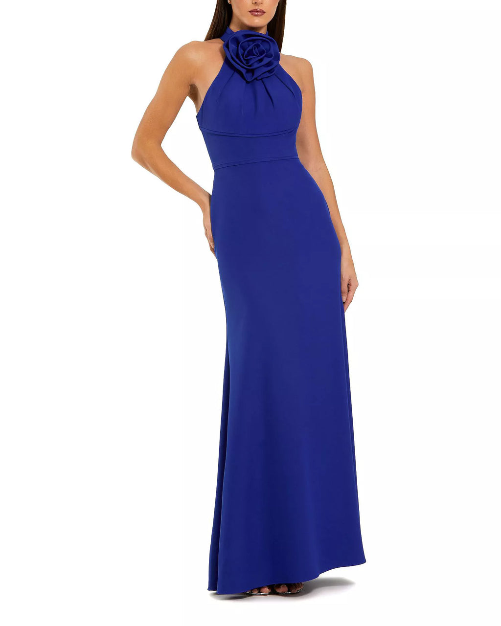 Vibrant Mermaid Halter Neck Rose Accent Floor Length For Sale Prom Dress