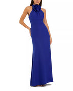 Vibrant Mermaid Halter Neck Rose Accent Floor Length For Sale Prom Dress
