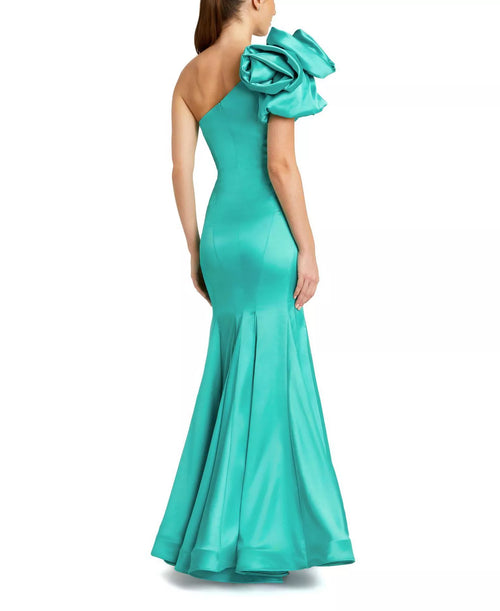 Vibrant Mermaid One Shoulder Bow Accent Floor Length For Ladies Prom Dress