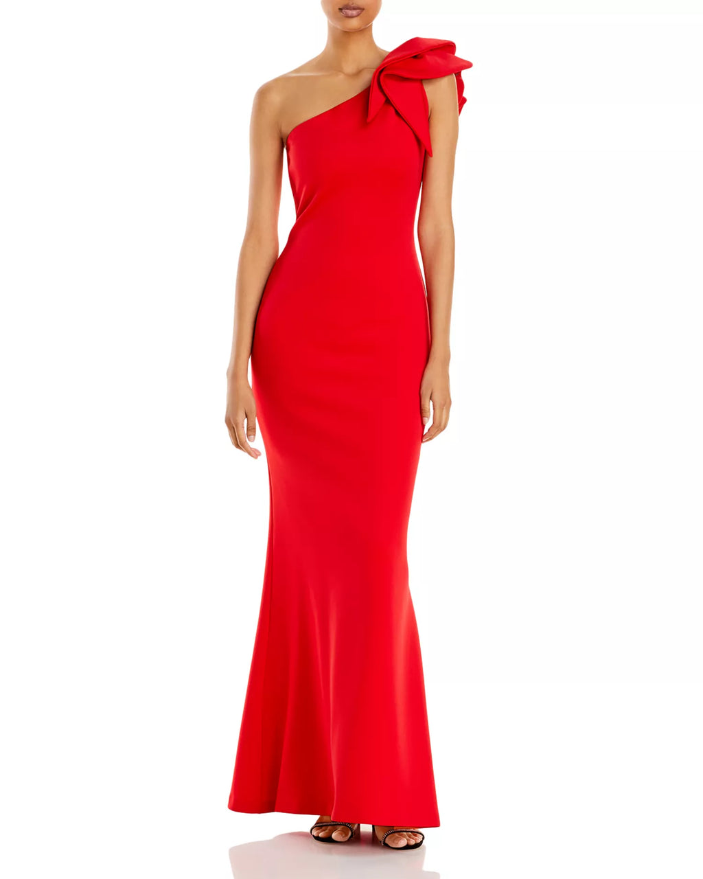 Vibrant Mermaid One Shoulder Bow Sleeve Zipper Back Floor Length For Adults  Prom Dress