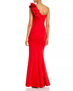 Vibrant Mermaid One Shoulder Bow Sleeve Zipper Back Floor Length For Adults  Prom Dress