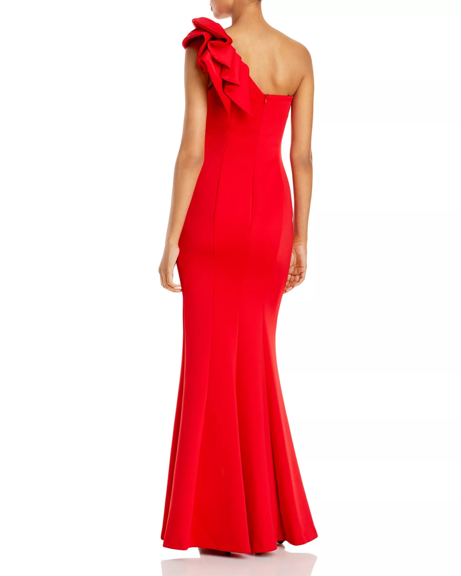 Vibrant Mermaid One Shoulder Bow Sleeve Zipper Back Floor Length For Adults  Prom Dress