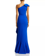 Vibrant Mermaid One Shoulder Ruffled Sleeve Solid Back High Low For Ladies Prom Dress