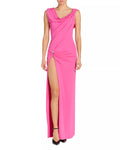 Vibrant Sheath Cowl Neck Sleeveless Crystal Accent Floor Length Hot Sale Prom Dress