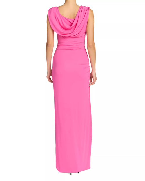 Vibrant Sheath Cowl Neck Sleeveless Crystal Accent Floor Length Hot Sale Prom Dress