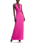 Vibrant Sheath Deep V Neck Sleeveless Plunging Back Floor Length For Adults Prom Dress