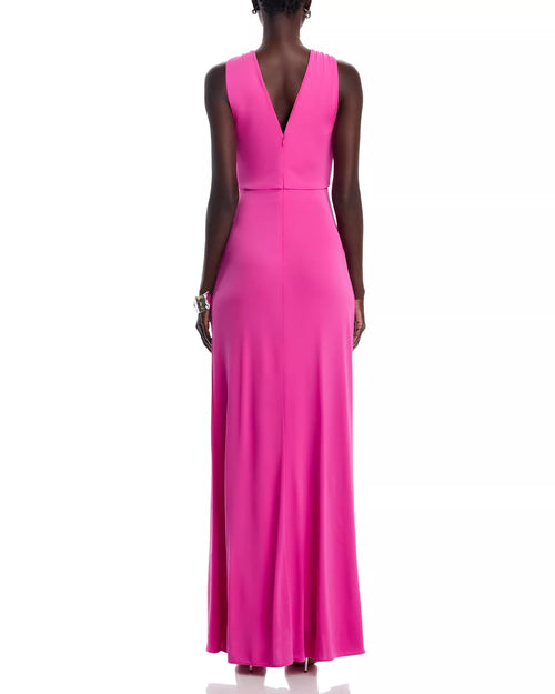 Robe De Bal Vibrante Fourreau Encolure En V Plongant Sans Manches Dos Nu Longueur Ras Du Sol Pour Adultes