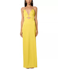 Vibrant Sheath Deep V Neck Spaghetti Strap Cutout Back Floor Length For Adults Prom Dress