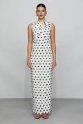 Vibrant Sheath High Neck Sleeveless Zi Back Maxi Length For Women Prom Dress
