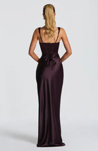 Vibrant Sheath Square Neck Choker Strap Lace Up Back Floor Length For Sale Prom Dress