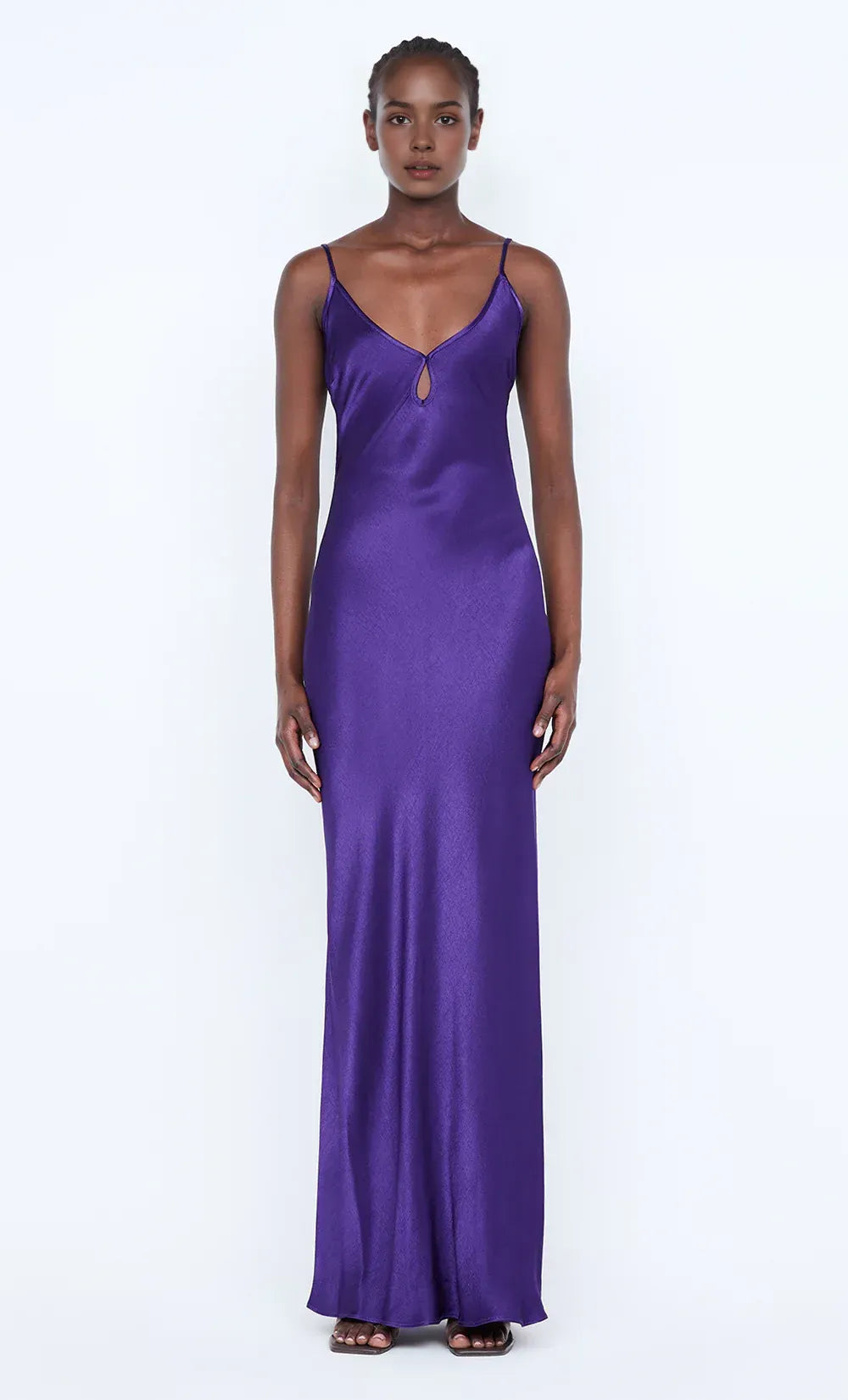 Vibrant Sheath V Neck Spaghetti Strap Tie Back Floor Length For Women Evening Dress