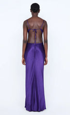 Vibrant Sheath V Neck Spaghetti Strap Tie Back Floor Length For Women Evening Dress
