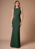 Vibrant Trumpet Boat Neck Sleeveless Bow Accent Back Floor Length For Ladies Prom Dress
