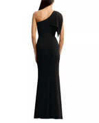 Vibrant Trumpet One Shoulder Asymmetrical Sleeve Open Back Floor Length For Ladies Prom Dress