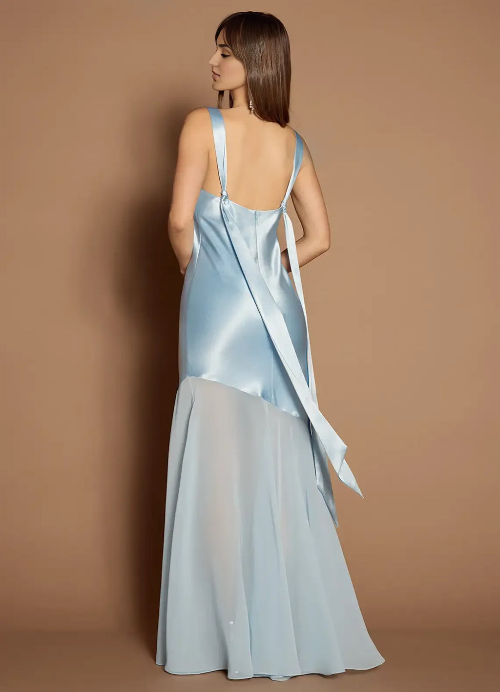 Vibrant Trumpet Square Neck Sleeveless Tie Back Floor Length Hot Sale Prom Dress