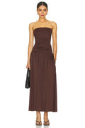 Vintage A Line Strapless Sleeveless Zipper Back Floor Length Evening Dress