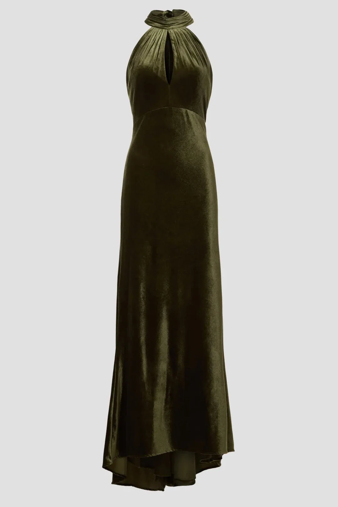 Vintage Inspired Sheath Halter Neck Sleeveless Tie Back Floor Length Plus Size Prom Dress