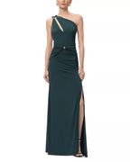 Vintage Sheath One Shoulder Sleeveless Open Back Floor Length Female Prom Dress