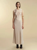 Vintage Sheath Twist Neck Sleeveless Back Zip Floor Length Prom Dress