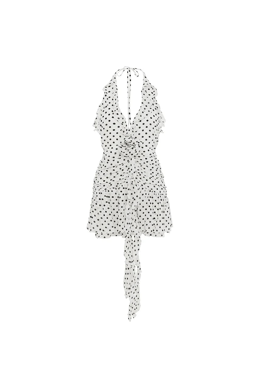 Vintage A-Line/Princess Halter Neck Sleeveless Open Back Short-Mini Homecoming Dress