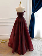 Vintage A-Line/Princess Off the Shoulder Cap Sleeves Up Sweep/Brush Train Party Dresses