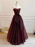 Vintage A-Line/Princess Off the Shoulder Cap Sleeves Up Sweep/Brush Train Party Dresses