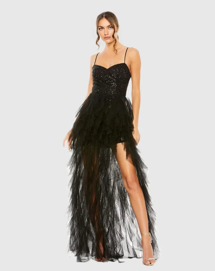 Vintage A-Line Spaghetti Straps Sleeveless Backless Floor-Length Prom Dress