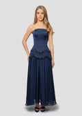 Vintage A Line Off the Shoulder Sleeveless Up Ankle-Length Prom Dress