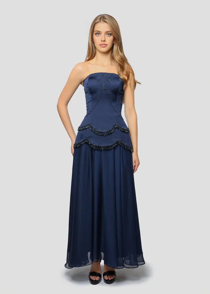 Vintage A Line Off the Shoulder Sleeveless Up Ankle-Length Prom Dress
