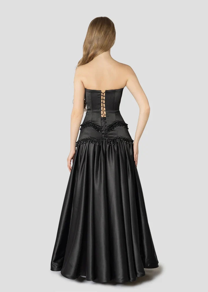 Vintage A Line Off the Shoulder Sleeveless Up Floor-Length Prom Dress