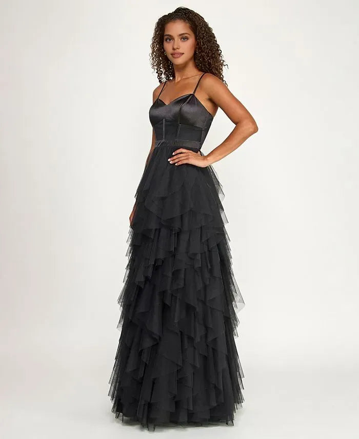 Vintage Ball Gown Sweetheart Sleeveless Ruffled Floor-Length Prom Dress